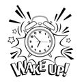 Cartoon alarm clock isolated on white Royalty Free Stock Photo