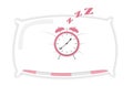 Cartoon Alarm sleeping on pillow clock icon isolated vector illustration Royalty Free Stock Photo