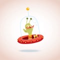 Cartoon alien character Royalty Free Stock Photo