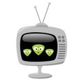 Cartoon Alien Faces on a TV Screen, EPS10 Vector Royalty Free Stock Photo