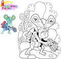 Cartoon alien from outer space, funny illustration