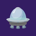 Cartoon Alien Spaceship or Ufo Ship. Vector Royalty Free Stock Photo