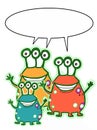 cartoon aliens family illustration cartoon illustration Royalty Free Stock Photo