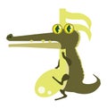 cartoon alligator with quaver. Vector illustration decorative design