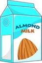 Cartoon Almond Milk Carton Box Royalty Free Stock Photo