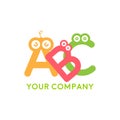 Cartoon Alphabet Characters ABC. child`s toys logo Royalty Free Stock Photo