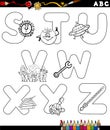 Cartoon alphabet coloring page Royalty Free Stock Photo