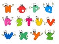 Cartoon alphabet letters N to Z