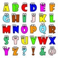 Cartoon alphabet letters