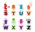 Cartoon alphabet - S to Z Royalty Free Stock Photo