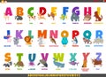 Cartoon alphabet set with funny animal characters Royalty Free Stock Photo