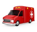 Cartoon Ambulance Car Isolated