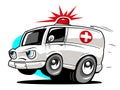 Cartoon ambulance Royalty Free Stock Photo