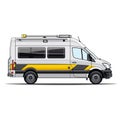 cartoon of an ambulance, isolated on a white background.
