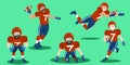 Cartoon american football players Royalty Free Stock Photo