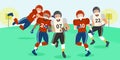 Cartoon american football players Royalty Free Stock Photo