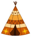 Cartoon american indian teepee illustration Royalty Free Stock Photo