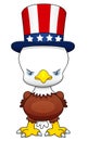 Cartoon American patriotic eagle