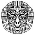 cartoon ancient egyptian pharaoh face mask zentangle Royalty Free Stock Photo