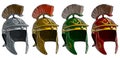 Cartoon ancient roman soldier helmet vector set
