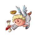 Cartoon angel messenger