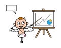 Cartoon Angel with Presentation Baord Royalty Free Stock Photo