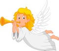 Cartoon angel with trumpet