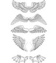 Cartoon angel wings collection set Royalty Free Stock Photo