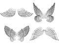 Cartoon angel wings collection set Royalty Free Stock Photo