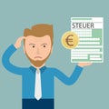 Cartoon Angry Businessman Steuer Euro Royalty Free Stock Photo