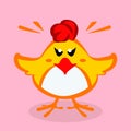 The cartoon angry chicken. Vector image Royalty Free Stock Photo