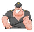 Cartoon angry cop