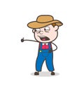 Cartoon Angry Cowboy Shouting Vector Illustration