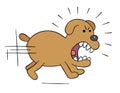 Cartoon angry dog chasing, vector illustration Royalty Free Stock Photo