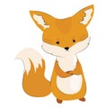 Cartoon angry fox. Stylized cute fox. Vector illustration for children. Wild animal. Royalty Free Stock Photo