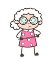 Cartoon Angry Granny Vector Character