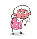 Cartoon Angry Granny Vector Character