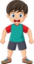 Cartoon angry little boy expression Royalty Free Stock Photo