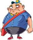 Cartoon angry postman in a bad mood