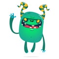 Cartoon angry zombie monster character.