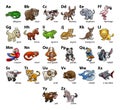 Cartoon Animal Alphabet Chart Set Royalty Free Stock Photo