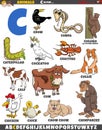 cartoon animal characters for letter C educational set Royalty Free Stock Photo