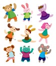 Cartoon animal dancer icons Royalty Free Stock Photo