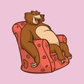 Cartoon animal design bear is sitting relaxing