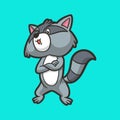 Cartoon animal design cool raccoon