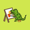 Cartoon animal design crocodile painting