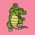 Cartoon animal design crocodile succeeded