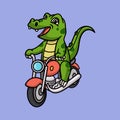 Cartoon animal design crocodile traveling