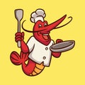 Cartoon animal design shrimp chef Royalty Free Stock Photo