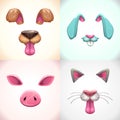 Cartoon animal face items.